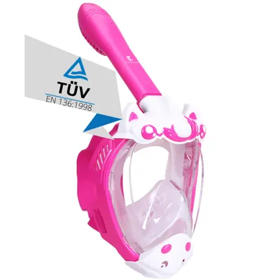 Produktbild von Schnorchelmaske Kinder Vollmaske Tauchermaske Tauchmaske Taucherbrille Khroom , Farbe:Rosa+Case