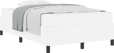 Zdjęcie produktu dla vidaXL Rama łóżka z materacem biała 120 x 190 cm tkanina
