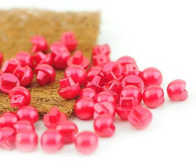 12 mm runde Perlenknöpfe, 50 Stück, Rot – zum Nähen