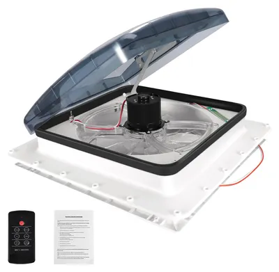 Image de Ventilateur de toit pour camping-cars, avec fonction d'extraction réversible, capteur de pluie intelligent et 3 vitesses
