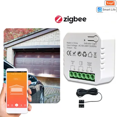 Image de Tuya ZigBee Garage Door Opener Controller Mobilephone APP Remotely Control Compatible with Alexa Home for Voice Control Gateways Needed
