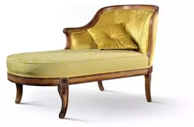 Immagine prodotto di Divano letto imbottito, tessuto giallo, stile classico