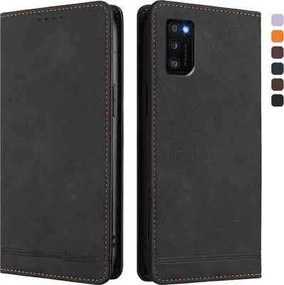 Obrázek produktu pro Pouzdro pro Samsung Galaxy A41, retroPolyuretankožené flip pouzdro s stojánkem a přihrádkami na karty Černý