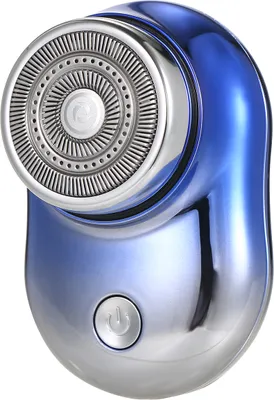 Produktbild von Z-168 tragbarer Mini-Rasierer für Herren, Aufladen über USB-Anschluss, rotierender Einzelklingenkopf, wasserdicht nach IPX5, Farbverlauf blau