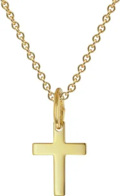 trendor 28967 Kreuz-Anhänger 333 Gold Mit Vergoldeter Silberkette für Kinder 1