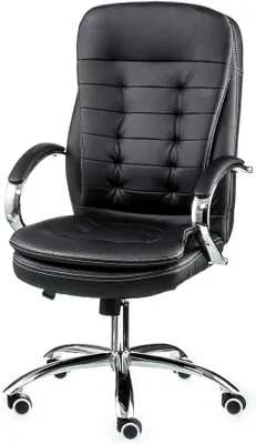 Obrázek produktu pro Ergonomická kancelářská židle, křeslo pro manažery s vysokou opěradlem, ergonomická otočná židle o 360° pro kancelář, kancelářská židle z umělé kůže s nastavitelným sklonem, černá