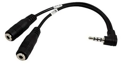 Productafbeelding van Reduktieadapter, 4-polige jack 3,5 mm (mannelijk) naar 2x jack 3,5 mm (vrouwelijk), 15 cm kabel