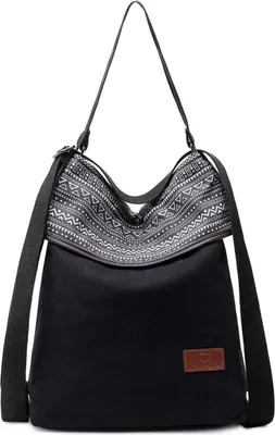 Produktbild von Travistar Damen Canvas Schultertasche Rucksack Vintage Hobo Diebstahl Tasche