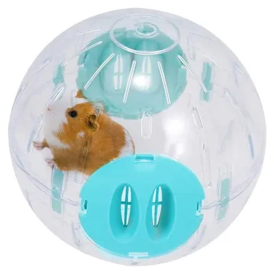 Produktbild von Hamsterkugel, 14,5 cm, transparente Laufkugel für Hamster und Mäuse, Kunststoffspielzeug. Vertreibt Langeweile und fördert die Aktivität.