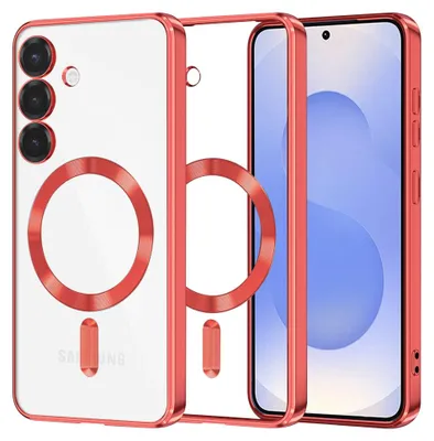 Obrázek produktu pro Techsuit Luxury Crystal Back Cover pouzdro s MagSafe pro Samsung Galaxy S25 - Transparent/Red