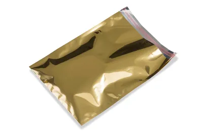 Produktbild von Geschenkbeutel, Hochglanz Metallfolie extra dicke Qualität, GOLD, format 15x23,5+3cm, 50 St.