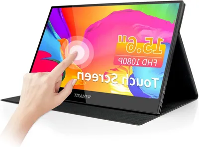 Immagine prodotto di Monitor portatile - Schermo IPS Full HD da 15,6 pollici - Display touchscreen - Alloggiamento in alluminio - Sistema di montaggio VESA