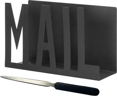 Produktbild von Famanu Briefablage Metall schwarz - mit Brieföffner und Archivablage