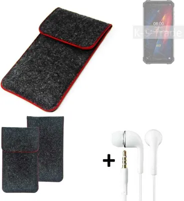 Produktbild von K-S-Trade Handy Schutz Hülle kompatibel mit Ulefone Armor 8 5G Schutzhülle Handyhülle Filztasche Pouch Tasche Case Sleeve Filzhülle dunkelgrau