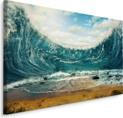 Produktbild von Fabelhafte Canvas LEINWAND BILDER 40x30 cm XXL Kunstdruck Meer Wellen Strand Abstrakt