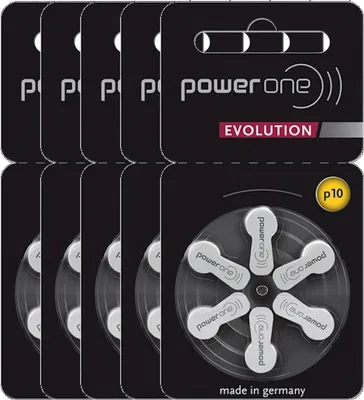 Produktbild von Varta 5x Power One EVOLUTION Gr. 10 Hörgerätebatterien 1,45 V 6er Blister PR70 Gelb p10