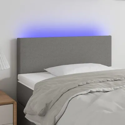 Produktbild von The Living Store LED Kopfteil Dunkelgrau 100x5x78/88 cm Stoff