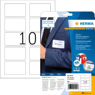 Obrázok produktu pre Štítky s názvom HERMA A4 80x50 mm oddeliteľné biele odnímateľné 250 ks.