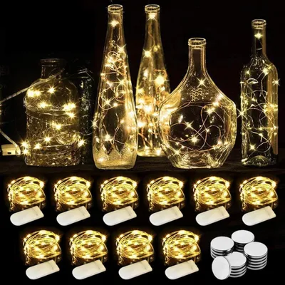 Produktbild von 10er Mini LED Lichterkette Batteriebetrieben Warmweiß 2M - Innenlichterkette für Zimmer, Hochzeit, Weihnachten
