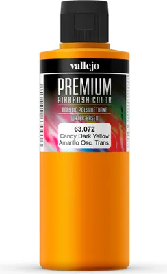 Premium Color Vallejo 63072 Candy Dark Yellow 200ml Airbrush Farbe
