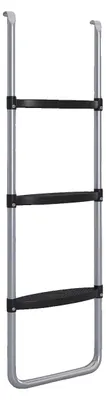 Imagen del producto de Escalera para trampolín, diseño de 3 escalones, estructura de acero duradera, color gris claro