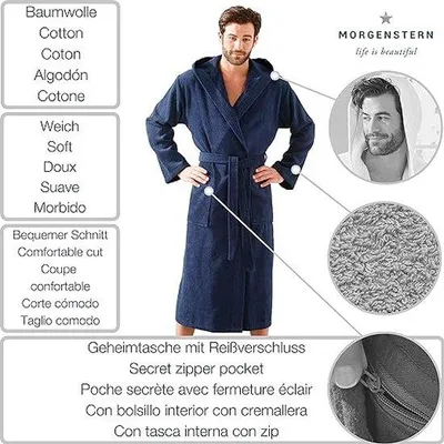 Produktbild von Famanu Bademantel Baumwolle - Zart und Flauschig - XL