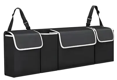 Image de Sac de rangement pour coffre de voiture - Pliable - Oxford imperméable - Plusieurs compartiments - Pour voiture et camping