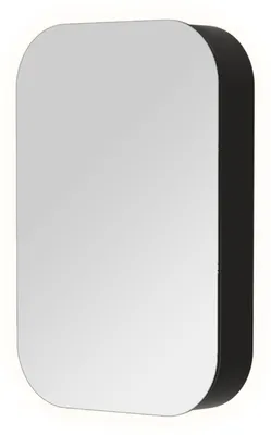 Zdjęcie produktu dla Szafka ?azienkowa z lustrem z o?wietleniem TALOS owalna 40 x 60 cm - szafka ?azienkowa z lustrem z wysokiej jako?ci aluminiowym korpusem w kolorze czarnym matowym