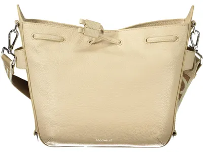 Image de Élégant sac à main pour femme beige avec bandoulière et détails contrastés