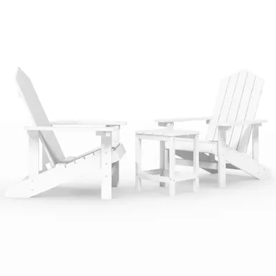 Obrázok produktu pre vidaXL Adirondack záhradné stoličky so stolom HDPE biela