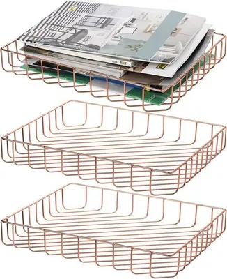 Productafbeelding van Famanu Opbergboxen Set - Set van 3 in rosé goud voor kantoororganisatie