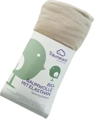 Produktbild von Träumeland Spannbettlaken Baumwolle mit Elasthan anthrazit 40 x 90 cm