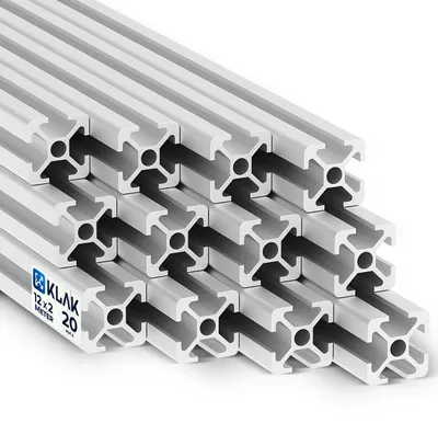 Produktbild von KLAK 20 - Aluprofil 12 Stück 20x20mm 2m System-, Montage-, Konstruktionsprofil Nut 6