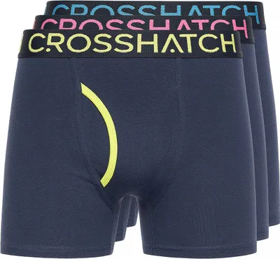 Image de Crosshatch - Boxers pour homme "Trioglow"(pack de 3) BG1200 (L) (Bleu marine)