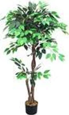 Produktbild von Decovego Kunstpflanze Ficus Benjamin 120 cm wie Echt im Topf pflegeleicht biegsam