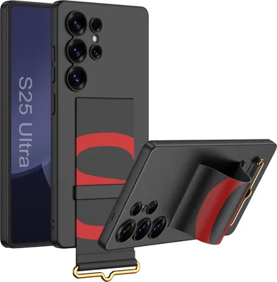 Image de Coque ultra-fine GKK avec dragonne pour Samsung Galaxy S25 Ultra, noir