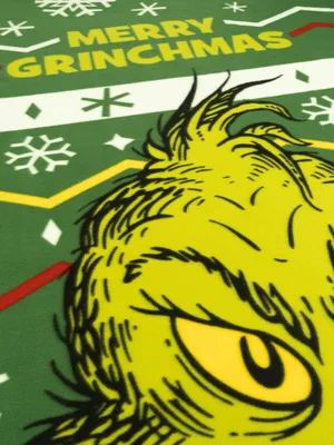 Produktbild von The Grinch Fleecedecke - Merry Grinchmas Kuscheldecke flauschige Wohndecke Sofadecke Grün 130 x 170 cm