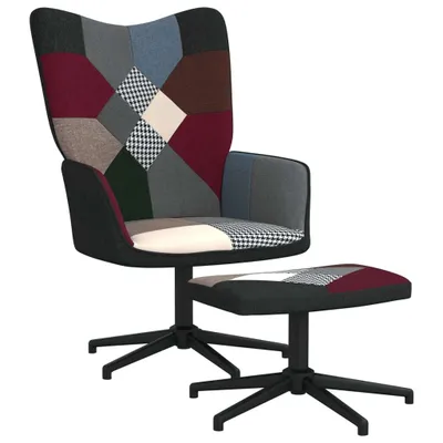 Produktbild von Relaxsessel mit Hocker Patchwork Stoff
