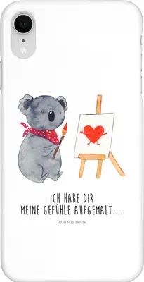 Produktbild von Mr. & Mrs. Panda Iphone XR Handyhülle Koala Künstler - Weiß - Geschenk, Zeichnen, Liebe, Gefühle, Premium Kunststoff, Liebesgeschenk, Handy Case