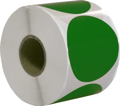 Produktbild von DULA Runde Etiketten - Grün - 50mm - 500 Aufkleber auf Rolle - Siegel - Markierungspunkte - Leere runde Aufkleber auf Rolle