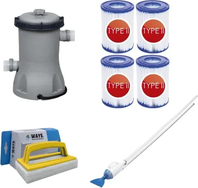 Obrázek produktu pro Bestway - Bazénový vysavač AquaCrawl & filtrační čerpadlo 2006 L/u & 4 filtry typ II & kartáč WAYS na čištění vody
