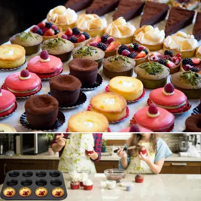 Produktbild von 2er-Pack Muffinform für 24 Muffins; hochwertige Antihaft-Muffinform; BPA-frei; Standardbackform; 35 x 27 x 3 cm; für Cupcakes; Brownies; Basisbackformen