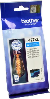 Produktbild von Brother LC-427XLC, Hohe (XL-) Ausbeute, Cyan, Tinte auf Pigmentbasis, 1 Stück(e), 5000 Seiten, Einzelpackung