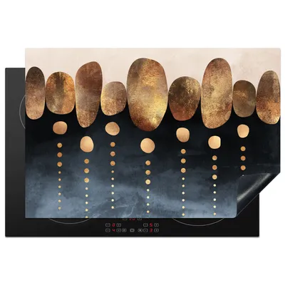 Produktbild von KitchenYeah© Herdabdeckplatte Gold - Abstrakt - Luxus , 76x51cm, Küche Deko, Glaskeramikkochfeld Herdabdeckung, Abdeckplatte fùr Kochfeld