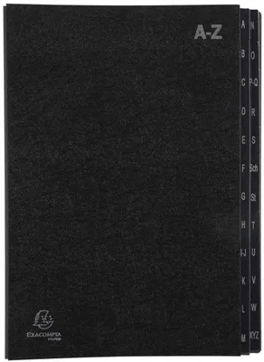 Produktbild von Exacompta Pultordner Ordnungsmappe 24 Fächer Register A-Z DIN A4 Schwarz