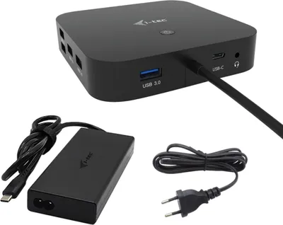 Zdjęcie produktu dla i-tec C31TRI4KDPDPRO100, Przewodowa, USB 3.2 Gen 1 (3.1 Gen 1) Type-C, 100 W, 10,100,1000 Mbit/s, Czarny, 10 Gbit/s