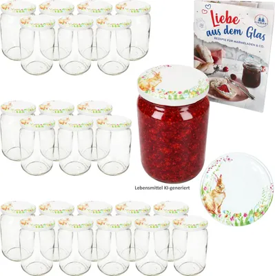 Produktbild von 24er Set Sturzglas 720ml Einmachglas Osterfreude Deckel Ostern Heft