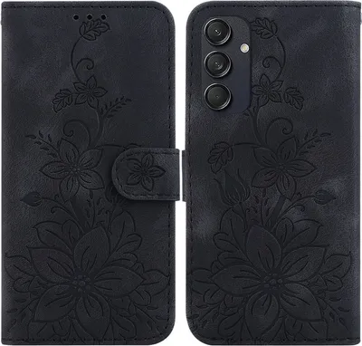 Produktbild von Mobigear Clover  Samsung Galaxy M55 Hülle Klapphülle Geldbörse - Schwarz