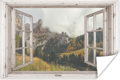 Produktbild von MuchoWow® Poster Aussicht - Wald - Herbst 60x40 cm - Schlafzimmerdekoration