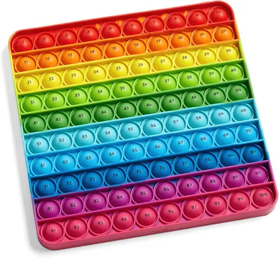 Productafbeelding van Honderdbord sensorische fidget popper - Popper tellen - Fidgetspeelgoed - Friemelspeelgoed - Vermenigvuldigen oefenen